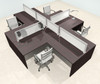 Four Person L Shape Modern Aluminum Organizer Divider Office Workstation Desk Set, #OT-SUL-FPS31